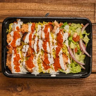 Salmon kebab Over Rice