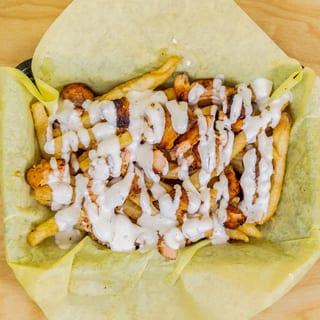 Grilled Salmon Loaded Fries