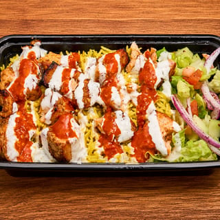 Salmon kebab Over Rice